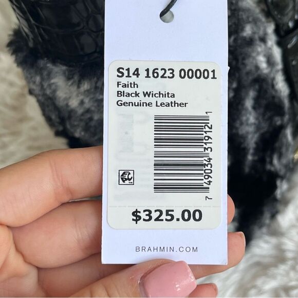 NWT | BRAHMIN Black Faith 3 in 1 Wichita Wristlet Crossbody Handbag Fur Bag - Picture 7 of 15